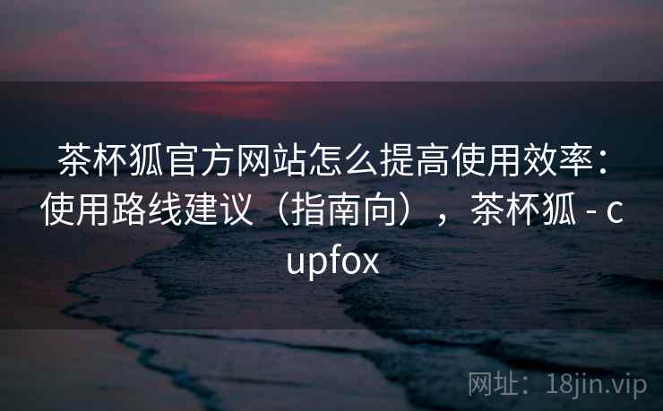茶杯狐官方网站怎么提高使用效率：使用路线建议（指南向），茶杯狐 - cupfox
