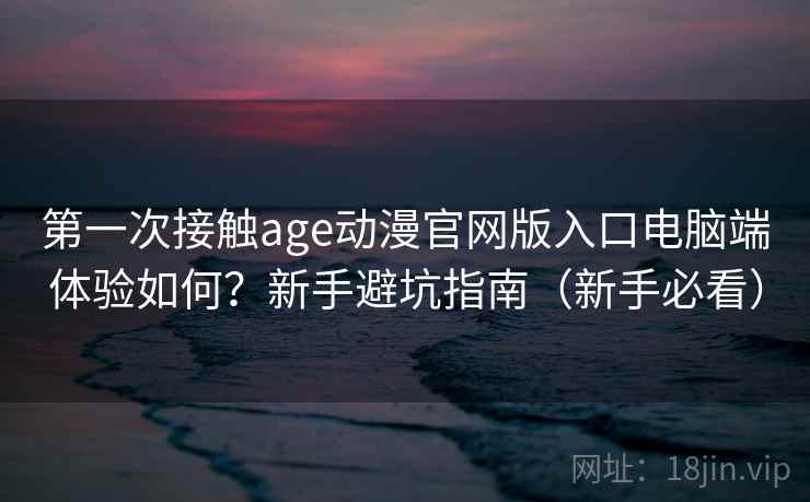 第一次接触age动漫官网版入口电脑端体验如何？新手避坑指南（新手必看）
