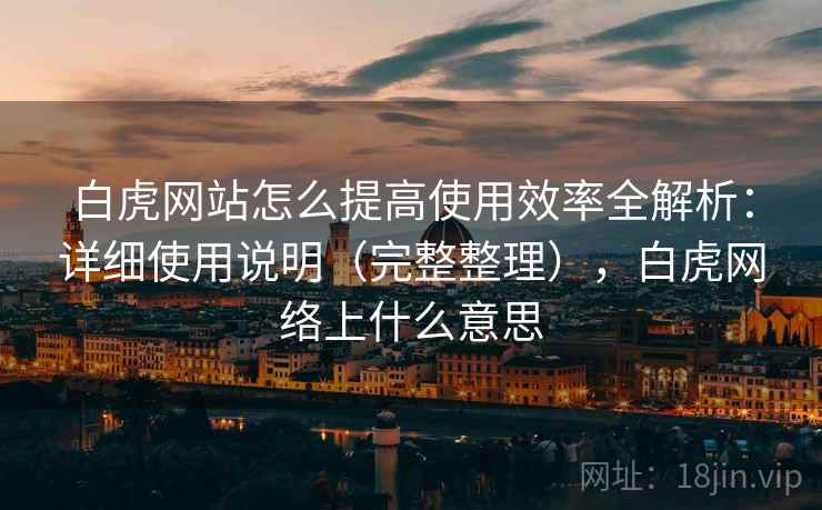 白虎网站怎么提高使用效率全解析：详细使用说明（完整整理），白虎网络上什么意思
