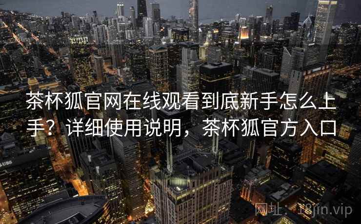 茶杯狐官网在线观看到底新手怎么上手？详细使用说明，茶杯狐官方入口
