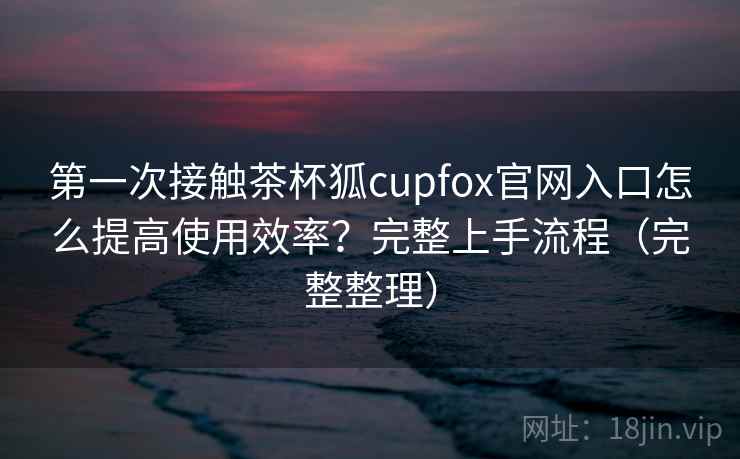 第一次接触茶杯狐cupfox官网入口怎么提高使用效率?完整上手流程(完整整理)