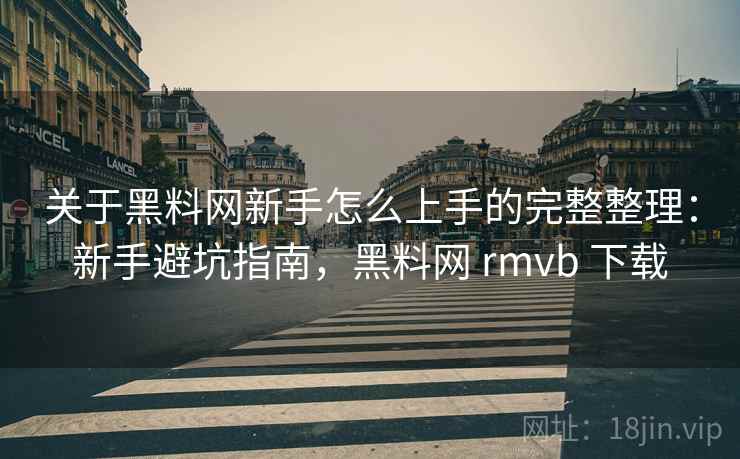 关于黑料网新手怎么上手的完整整理:新手避坑指南,黑料网 rmvb 下载